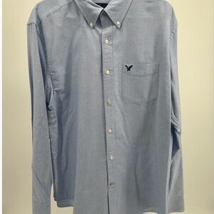 America Eagle Everyday Classic Fit Oxford Button-Up Shirt - Blue
